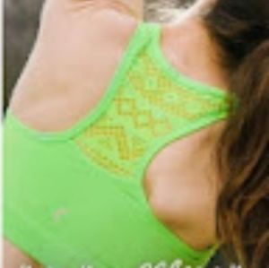 Zyia neon green bomber bra- NWT